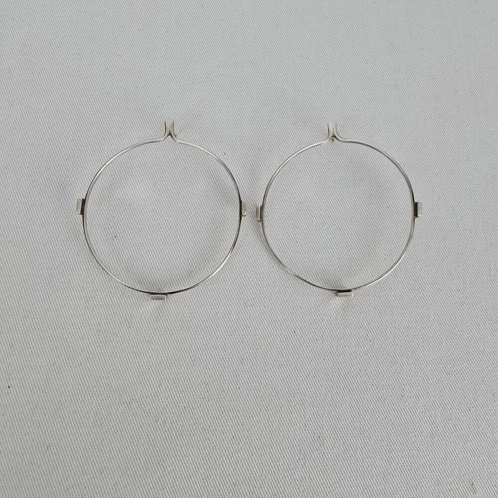 Lilly Barrack Sterling Silver 925 Minimalist Hoop Drop Earrings